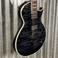 ESP LTD EC-1000 Piezo Bridge Quilt Top See Through Black Guitar & Case #2442 B Stock