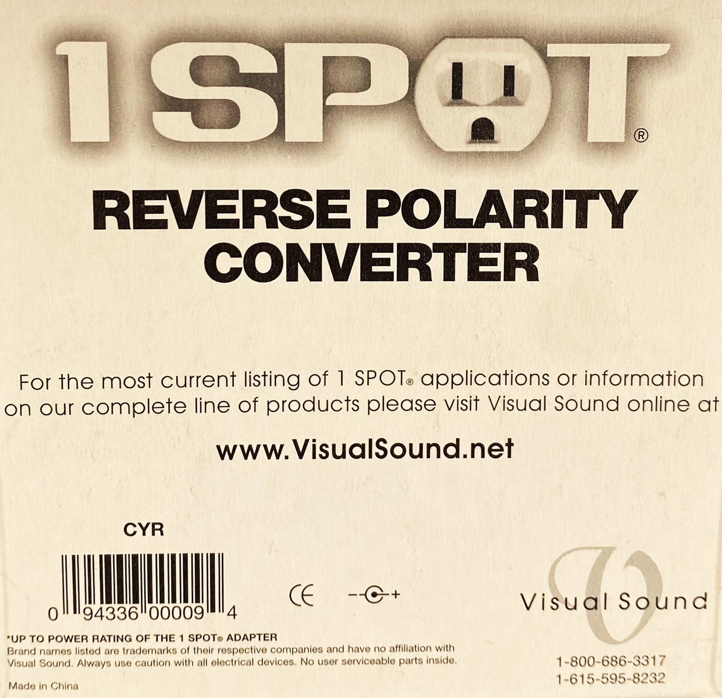 Visual Sound TrueTone 1 Spot CYR Reverse Polarity Converter For Guitar Effect Pedal Power Supply