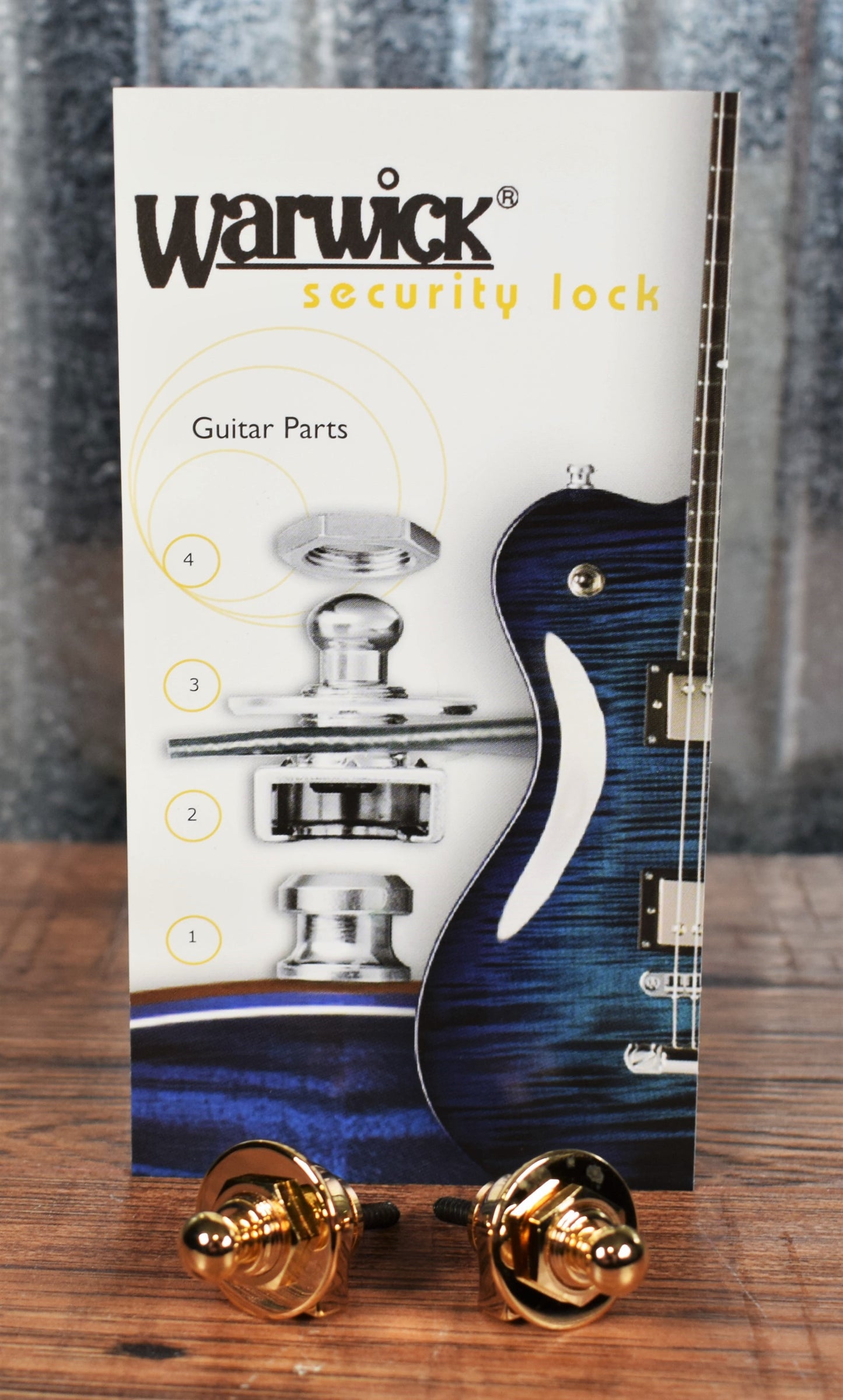 Warwick SP3031SG Spring Pin Style Guitar Bass Security Strap Lock Set Gold