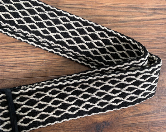 Levy's MSSC80-BLK/WHT 2" Heavy-weight Cotton Guitar Strap Black White
