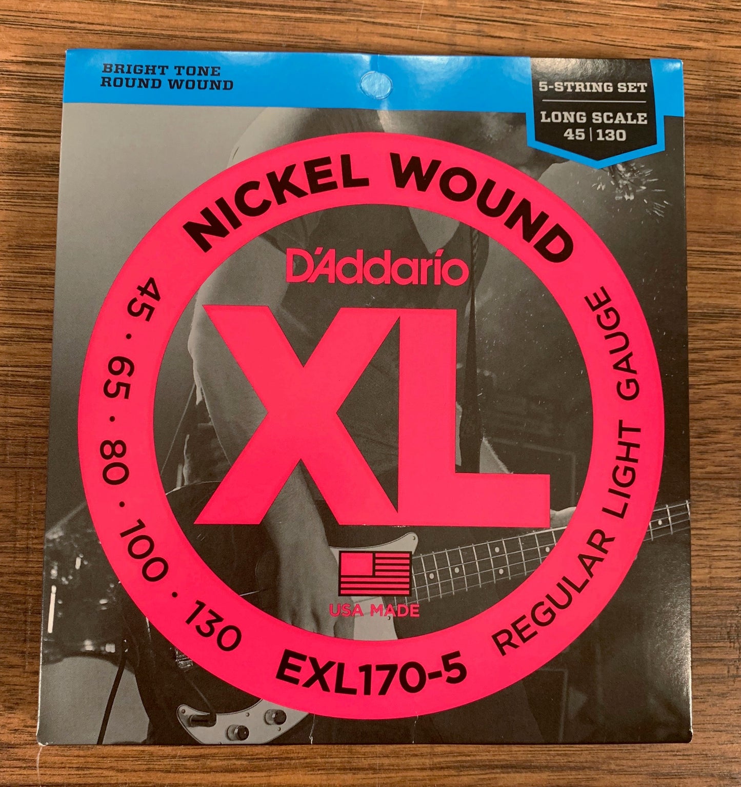 D'Addario EXL170-5 Regular Light Nickel Wound Long Scale Bass 5 Strings 45-130