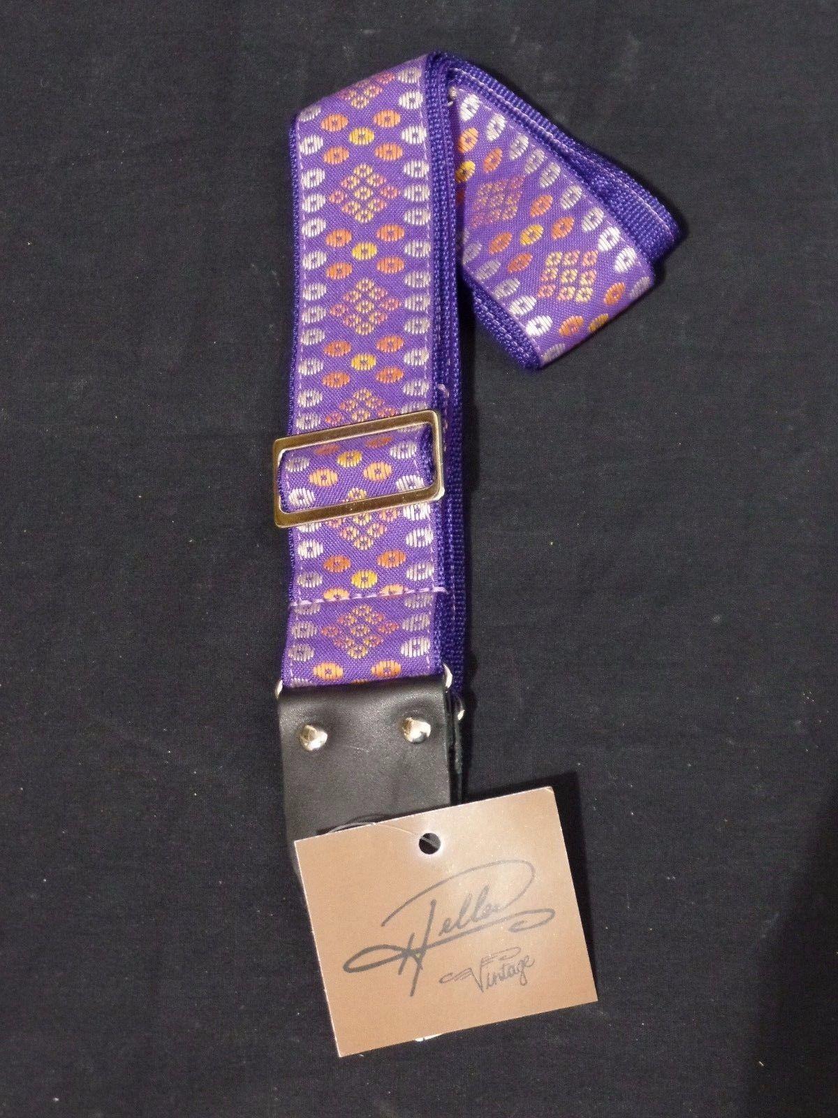 Henry Heller HVDX-14 Vintage Deluxe Multi Design Guitar Strap in Purple