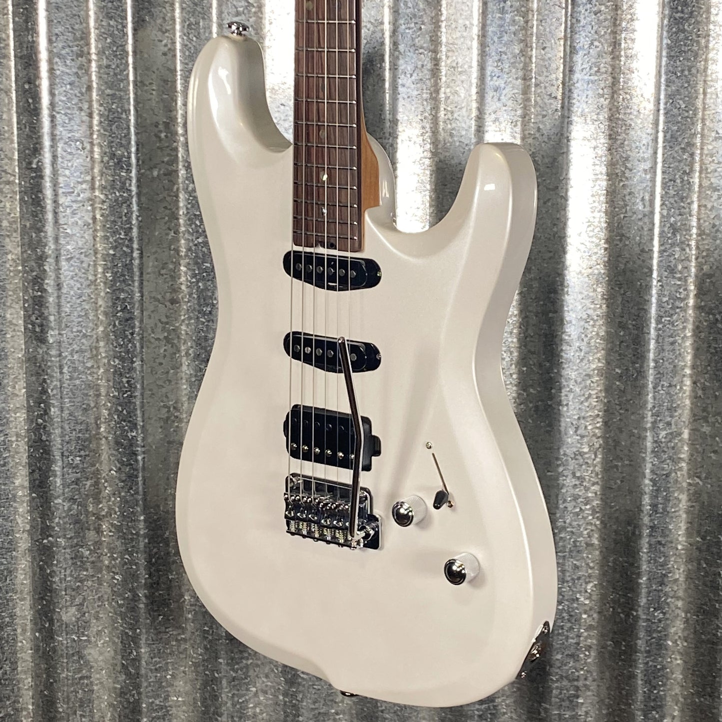 Musi Capricorn Fusion HSS Superstrat Pearl White Guitar #0107