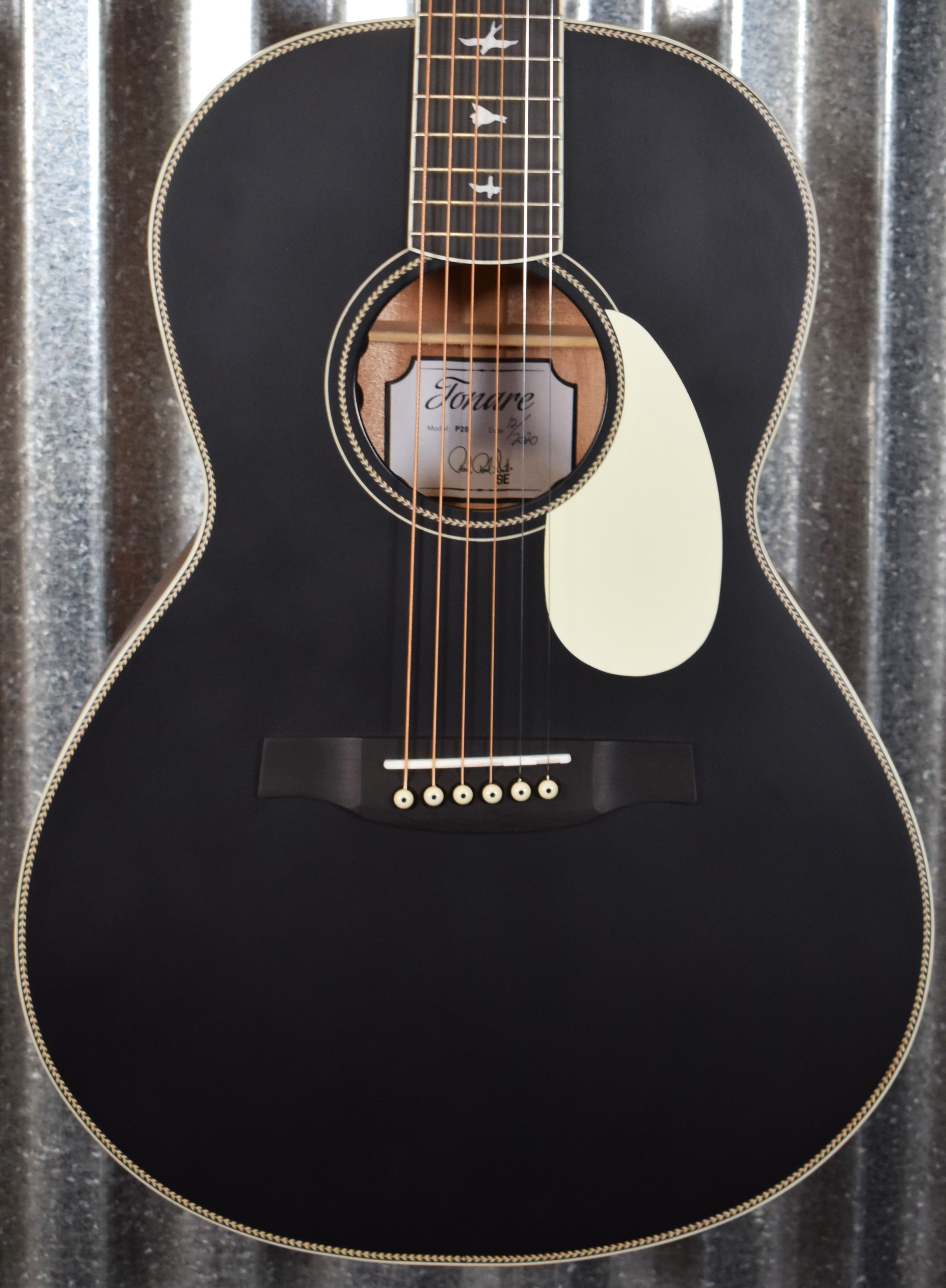 PRS Paul Reed Smith SE Parlor Satin Black Top Acoustic Electric Guitar &  Bag #8935