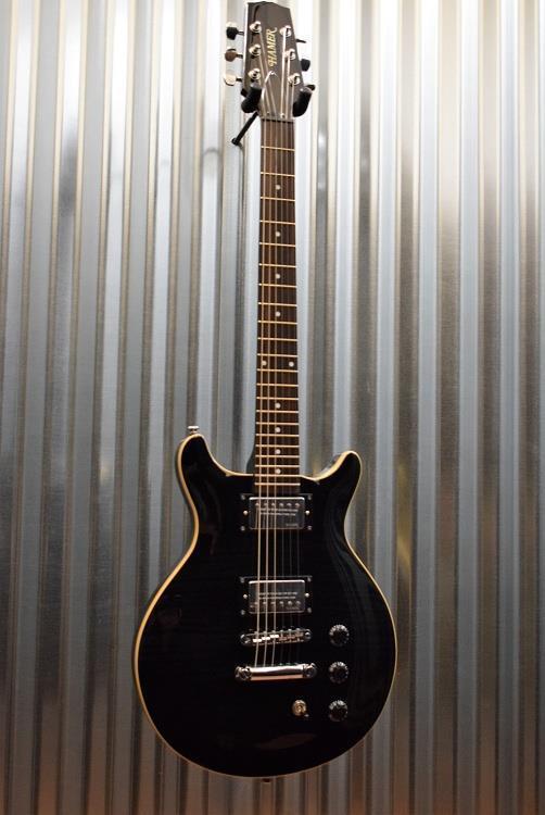 Hamer Guitars Sunburst Archtop Flame Trans Black Electric Guitar #136