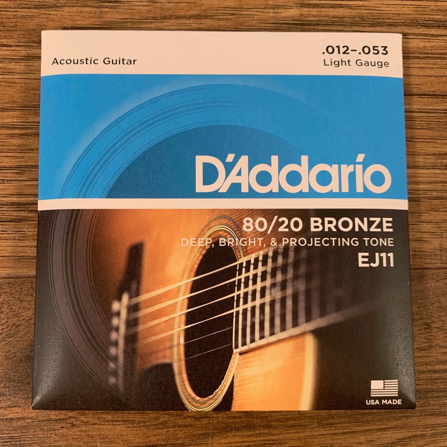 D'Addario EJ11 80/20 Bronze Light Acoustic Guitar Strings 12-53 3 Pack