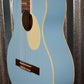 Ortega RGA-SKY Gaucho Nylon String Parlor Guitar Sky Blue Guitar & Bag #0094