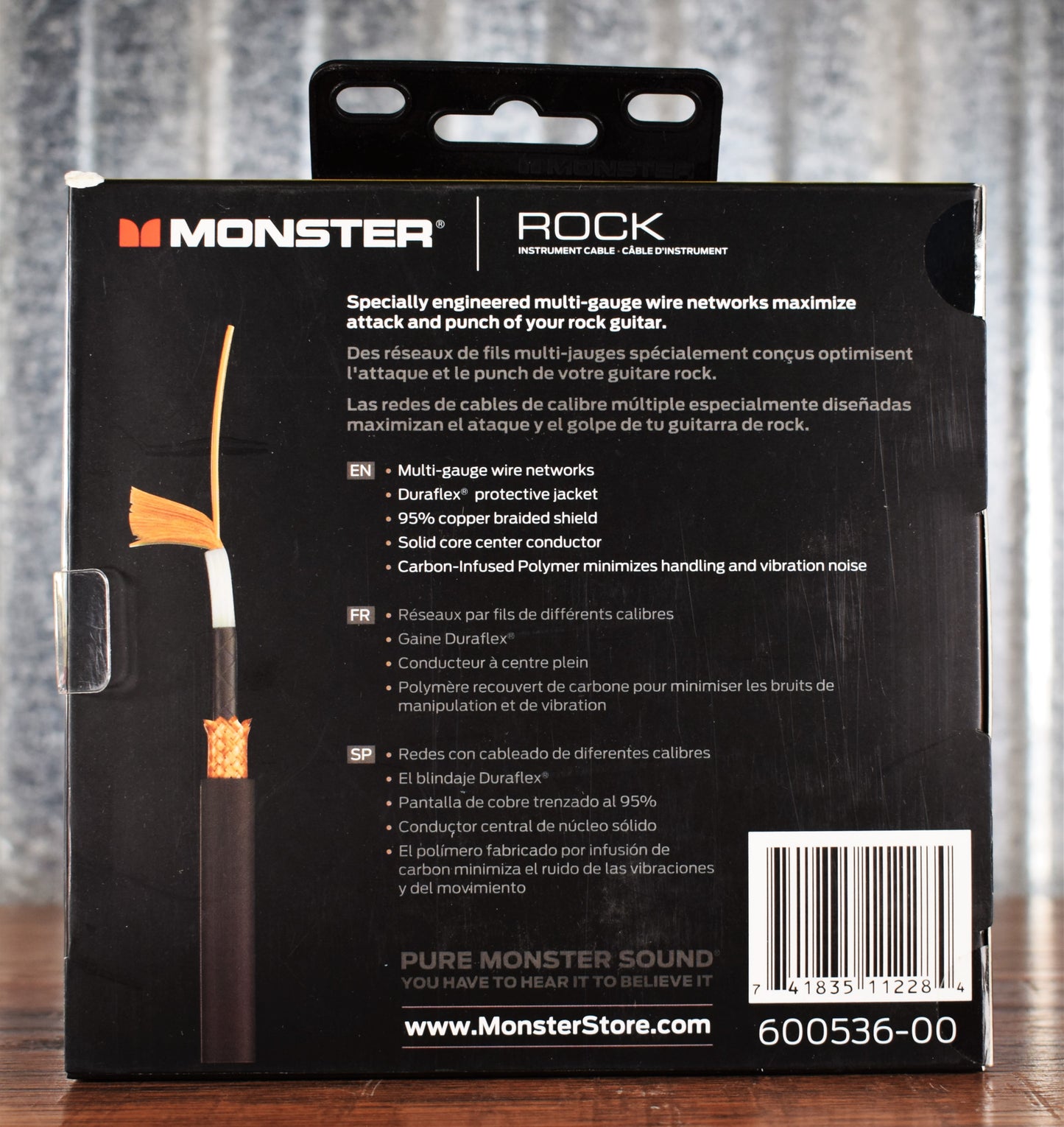 Monster Prolink Rock 1/4" Instrument Cable 8 in RT Angle-RT Angle 600536-00
