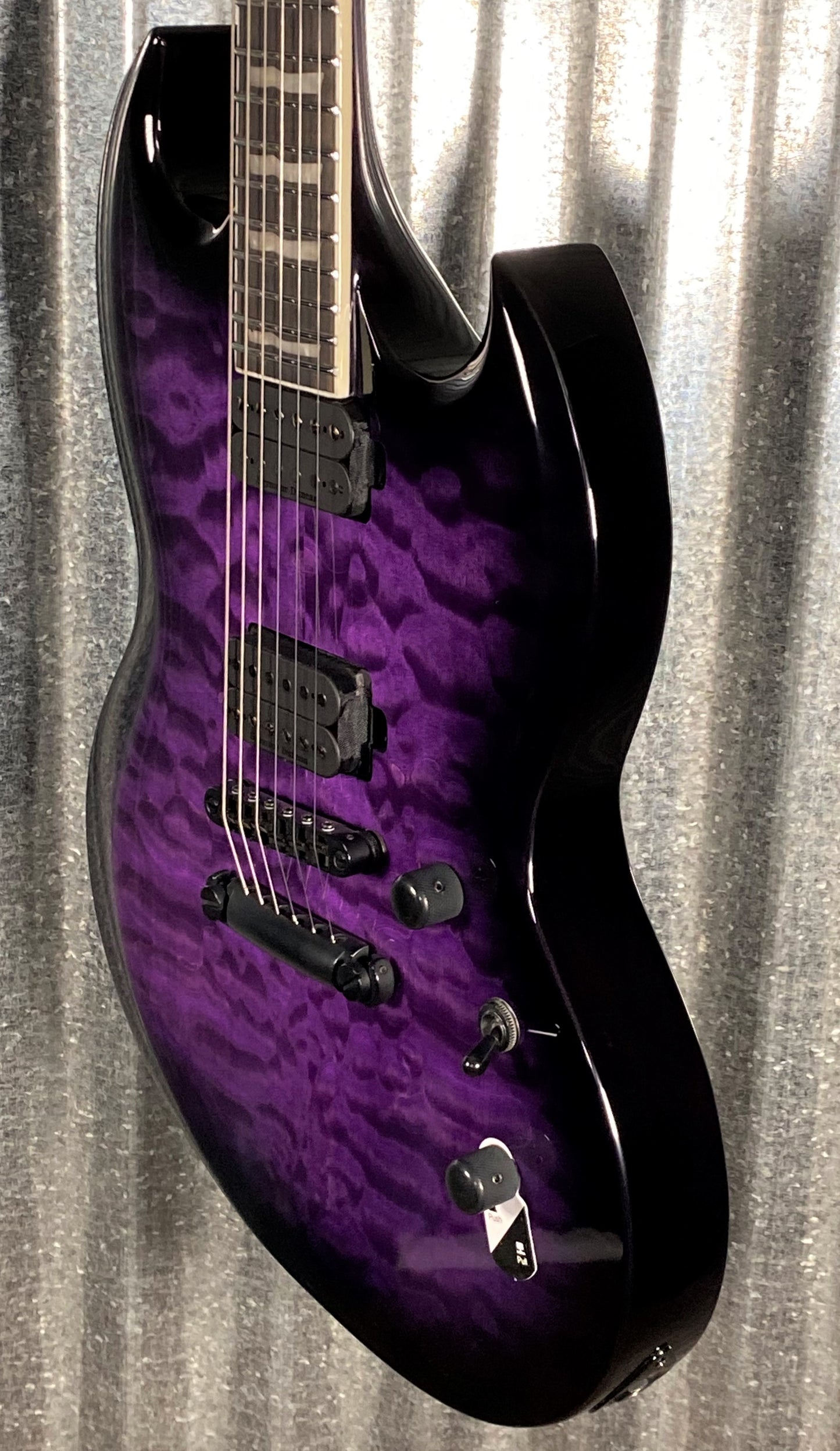 ESP LTD Viper 1000 See Thru Purple Guitar LVIPER1000QMSTPSB #0816