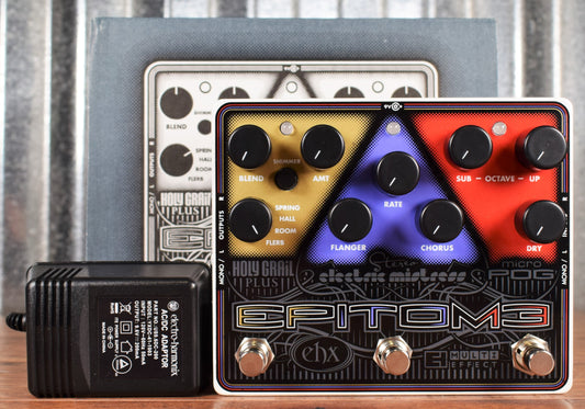Electro-Harmonix EPITOME Holy Grail + Electric Mistress + Micro Pog Guitar Multi Effect Pedal