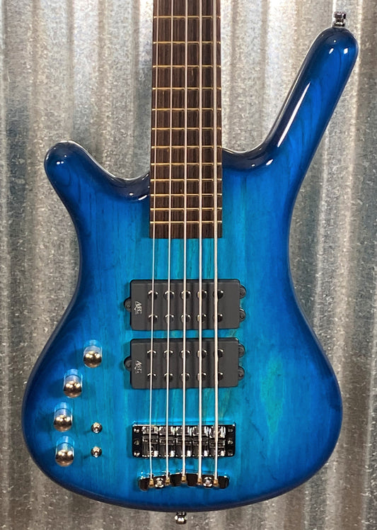 Warwick German Pro Series Corvette $$ Left Hand 5 String Bass LTD Edition Lagoon Blueburst & Bag #1822