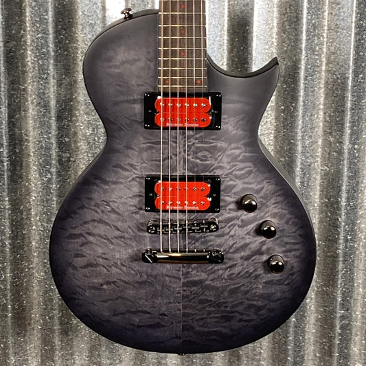 ESP LTD BB-600B Ben Burnley Baritone Quilt Top See Through Black Satin Guitar & Case #0673 B Stock