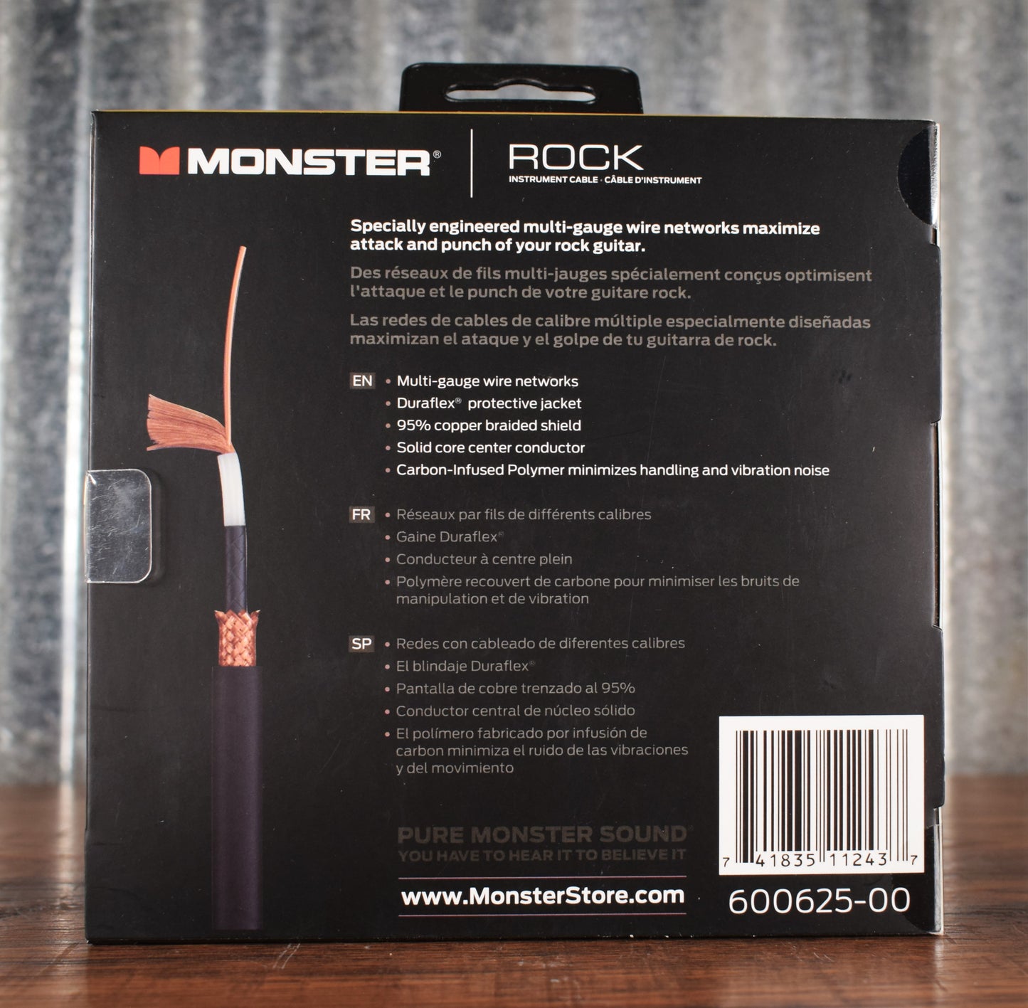 Monster Prolink Rock 1/4" Instrument Cable 3 ft Straight-Straight 600625-00