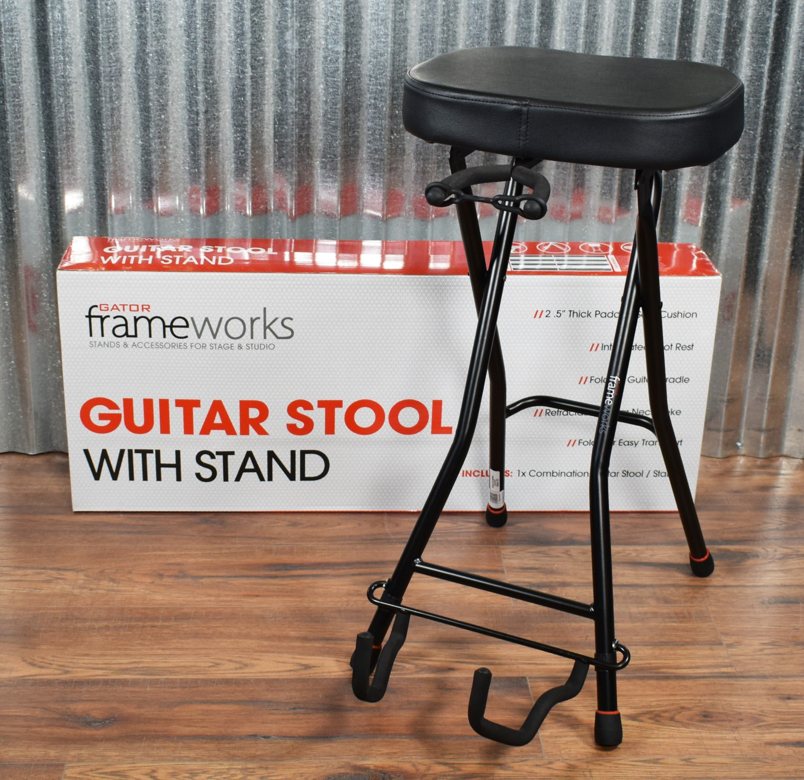 Gator Frameworks GFW-GTRSTOOL Guitar Player Portable Stool & Stand