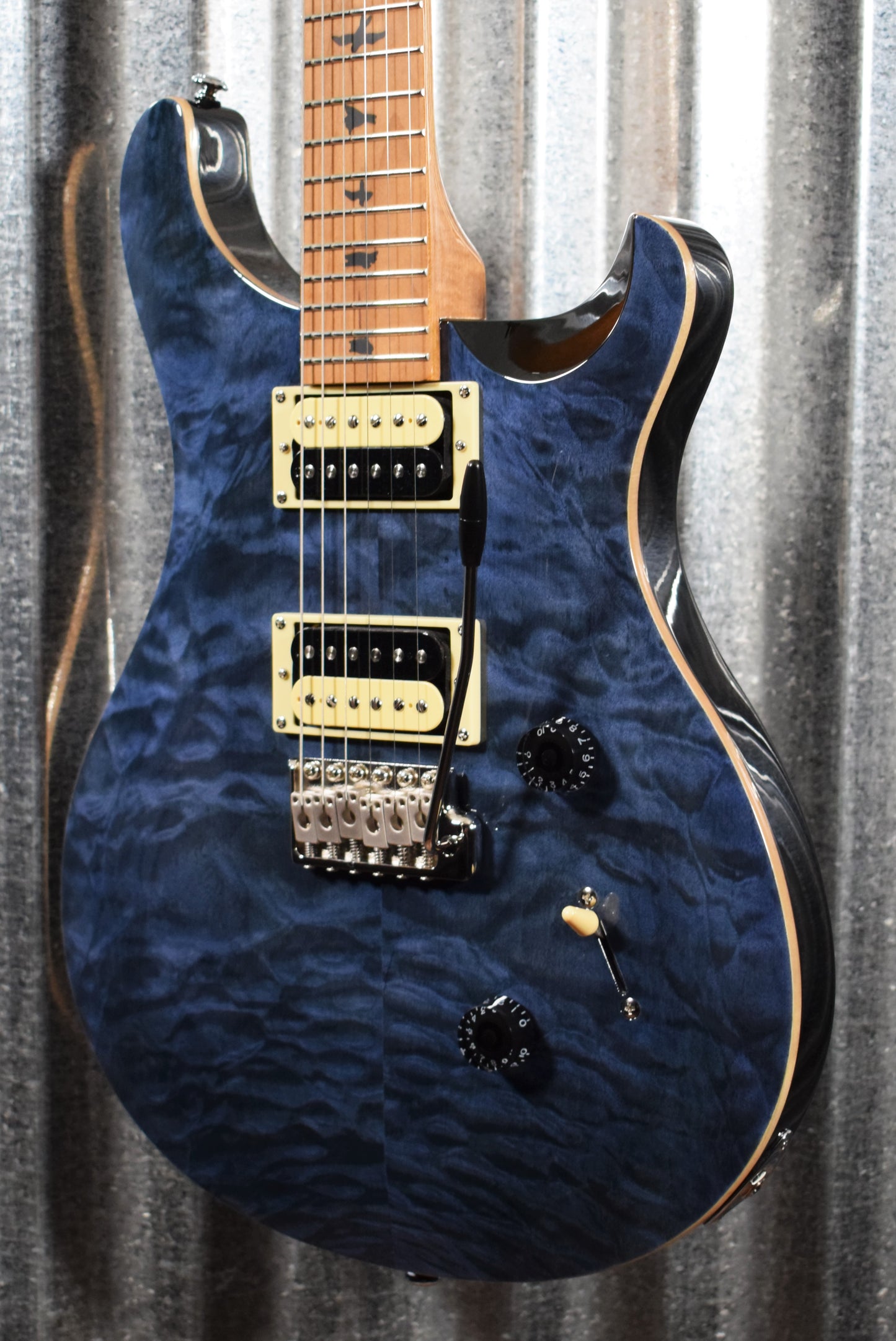 PRS Paul Reed Smith SE Custom 24 Roasted Maple Limited Whale Blue Guitar & Bag #0359
