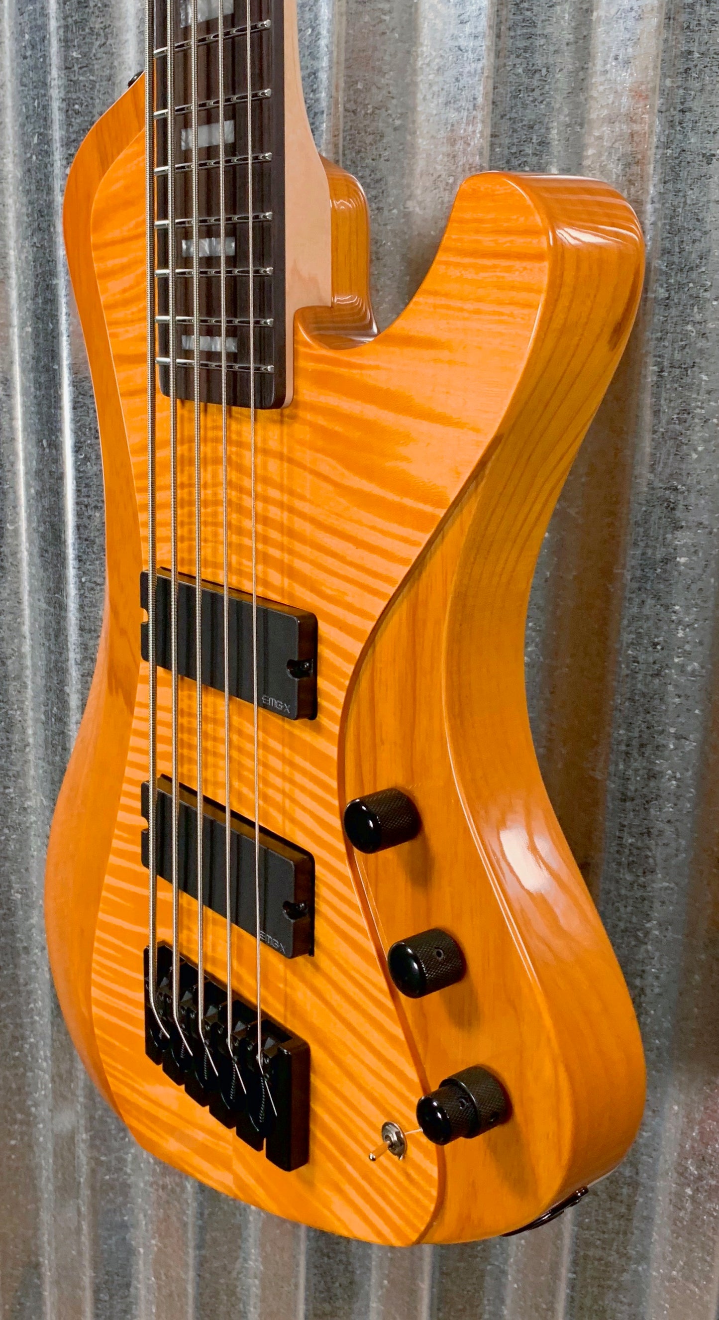 ESP LTD STREAM-1005 Flame Honey Natural EMG 5 String Bass & Bag LSTREAM1005FMHN #0523 Demo