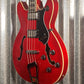 Hagstrom VIKB-WCT Viking 4 String Semi Hollow Short Scale Bass Wild Cherry Transparent #0723