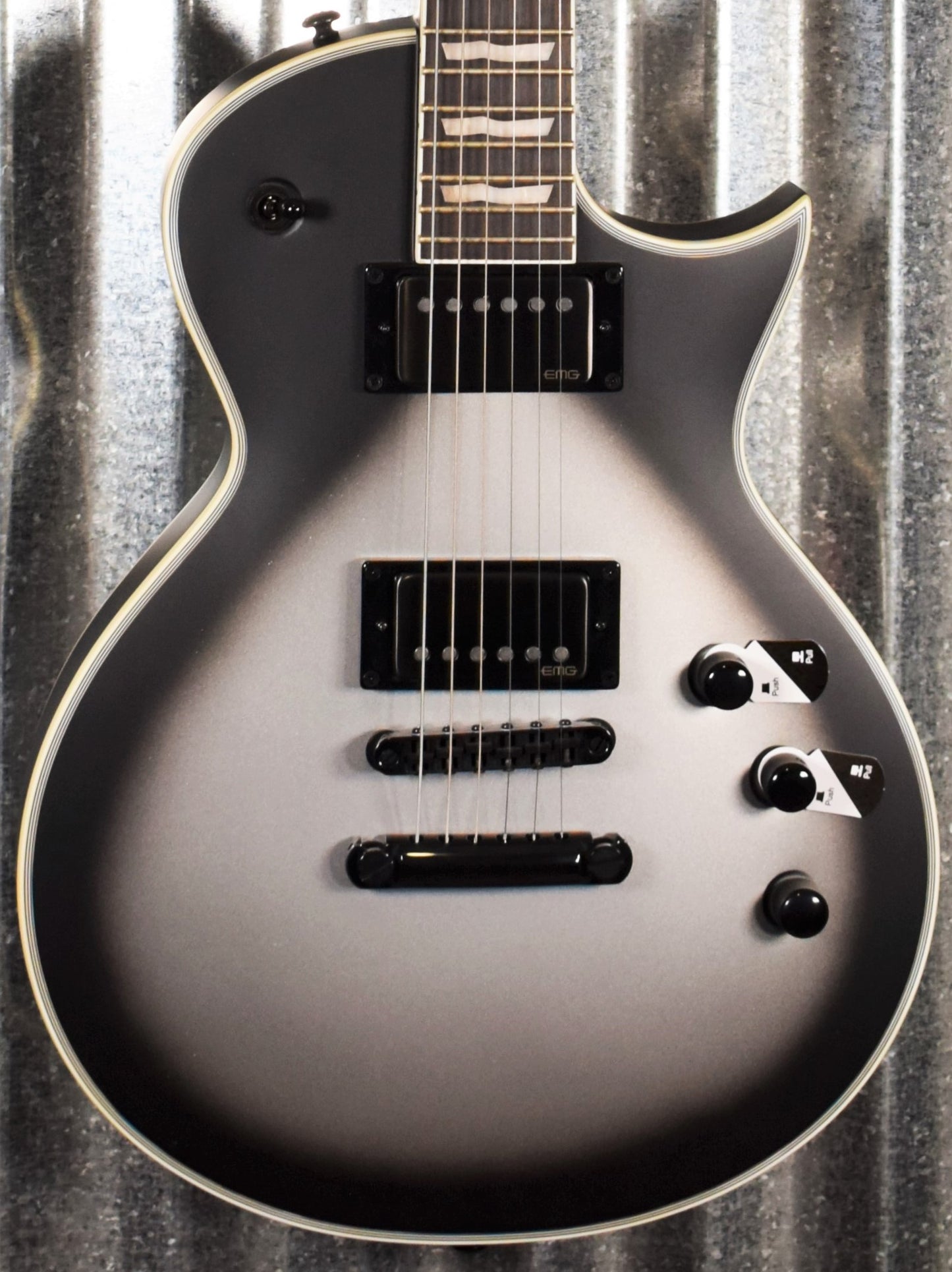 ESP LTD EC-1001T Deluxe Custom Silver Sunburst Satin EMG Guitar EC1001TCTMSSBS #2234 Demo