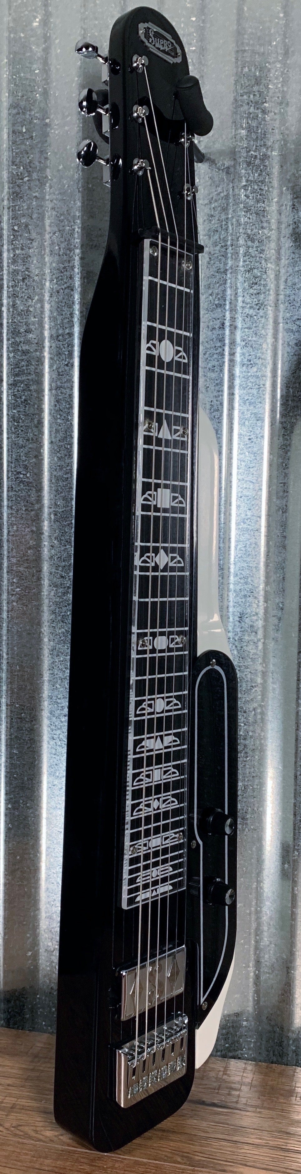 Supro 1466BW Jet Airliner Lap Steel Guitar Black White & Gig Bag #0145