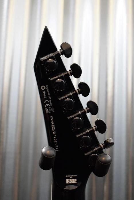 ESP LTD MH-1000 Evertune Flame Top See Through Black EMG Guitar & Case #717