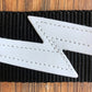 Levy's DM5-BLK 2" Soft-hand Polypropylene Guitar Strap White Leather Lightning Bolt Black