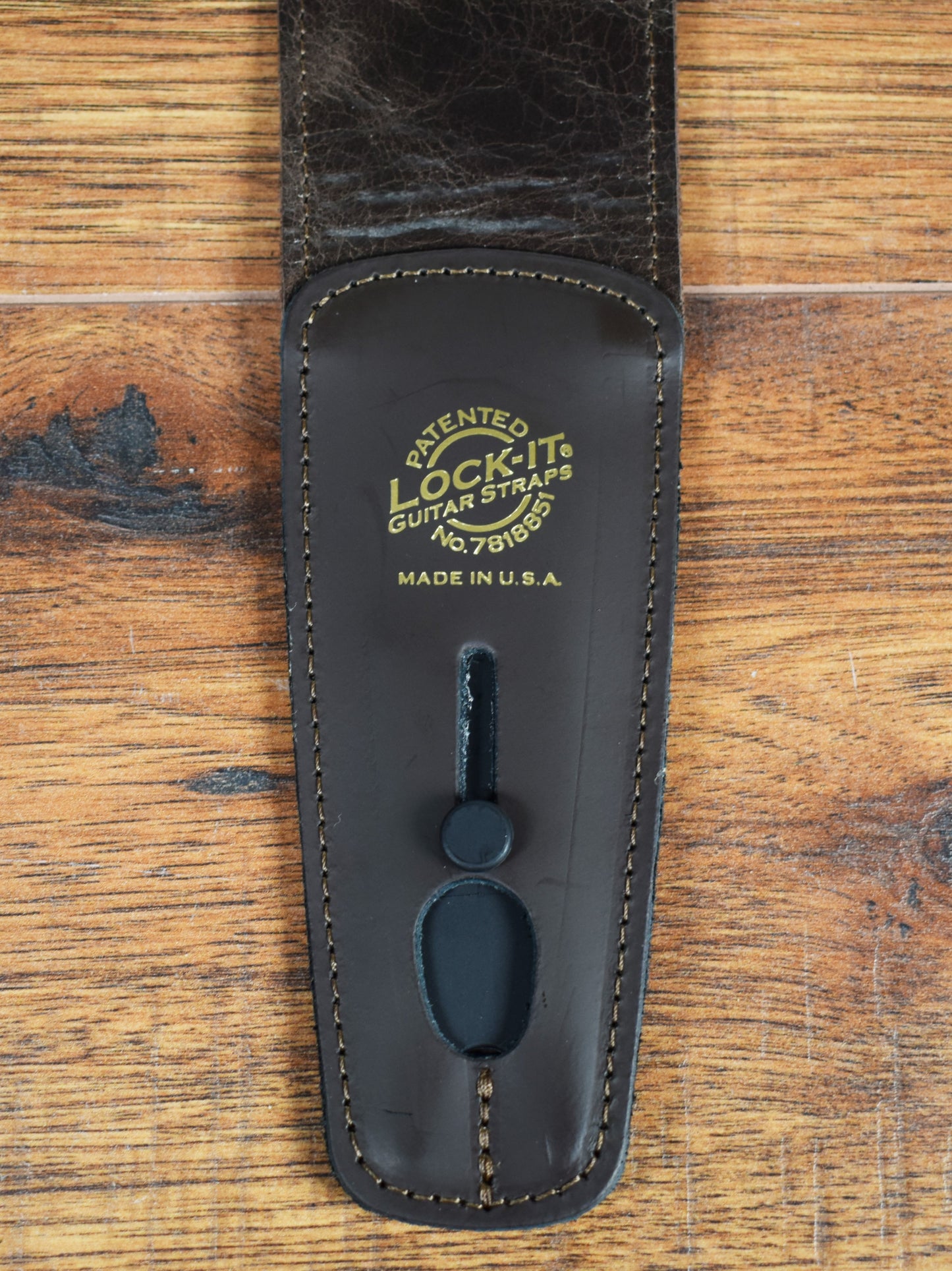 LOCK-IT Straps Leather Series 2-3/4" Brown Guitar Bass Strap 039 L2.75 BRN
