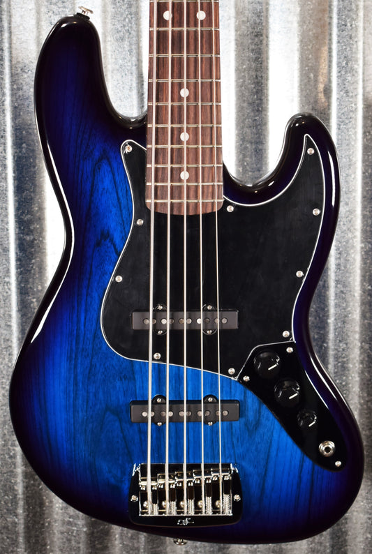 G&L USA JB-5 5 String Jazz Bass Blueburst & Case 2020 JB5 #0175