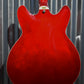 Hagstrom Viking Semi Hollow Body Wild Cherry Transparent Left Hand Guitar #0067