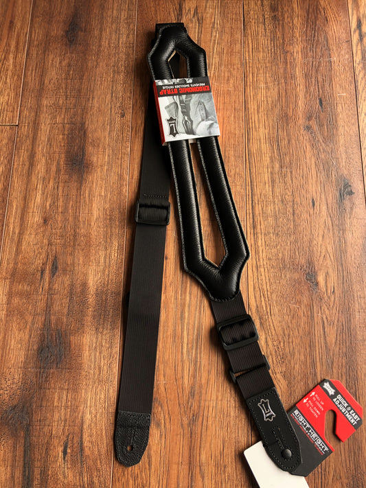 Levy's MRHSS-BLK 3" Right Height Adjustable Garment Leather Guitar & Bass Strap Black