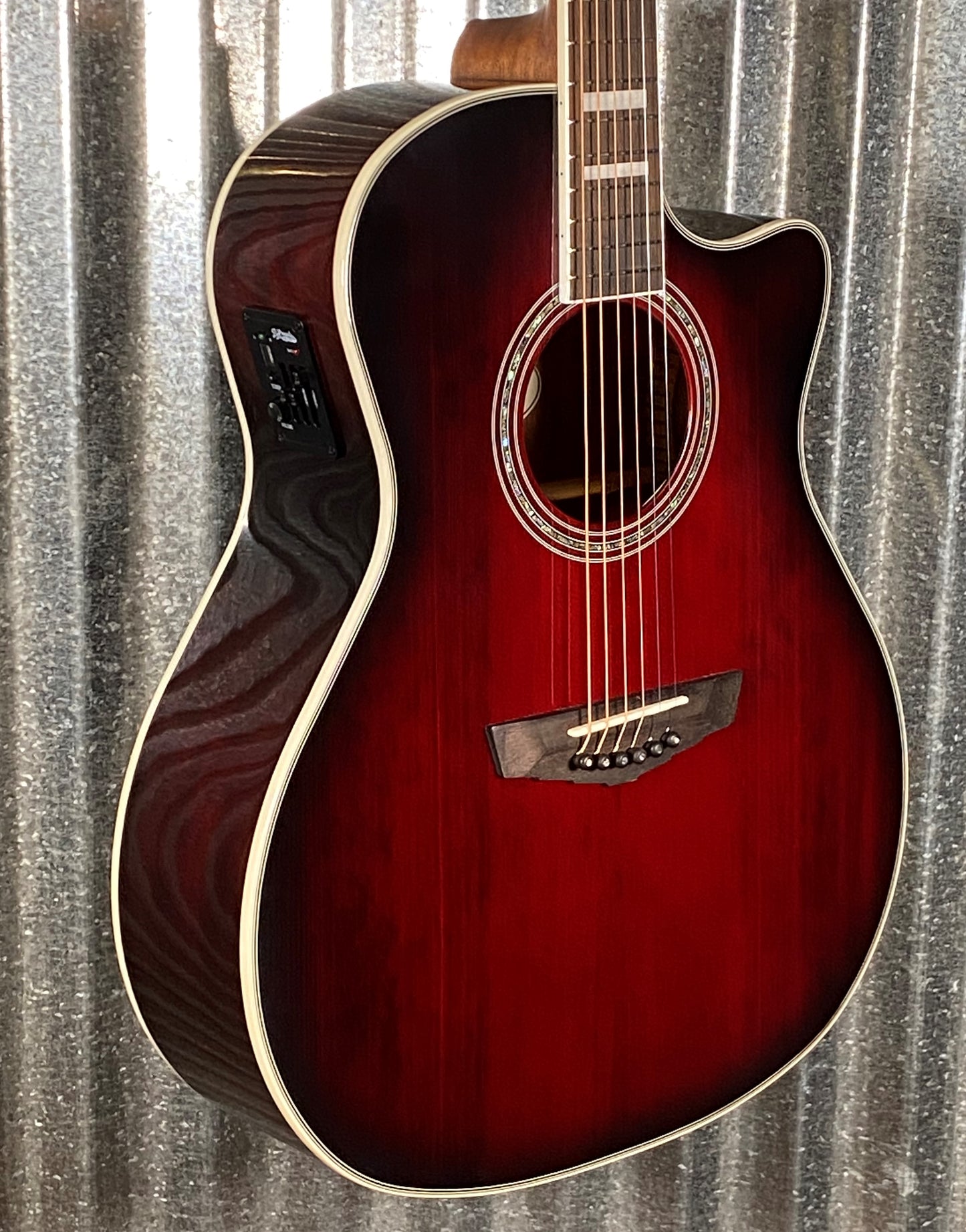 D'Angelico Premier Gramercy Grand Auditorium CE Trans Black Cherry Acoustic Electric Guitar #3995
