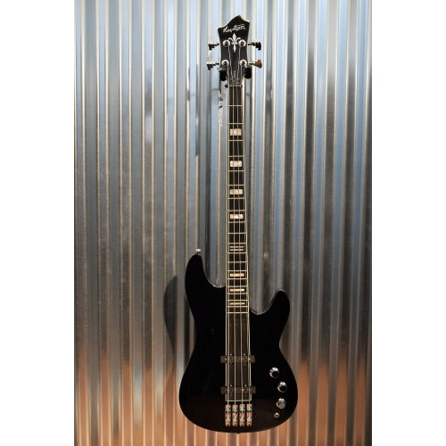 Hagstrom SUSWEB-BLK Super Swede Bass Gloss Back Bass Guitar & Case Demo #0485