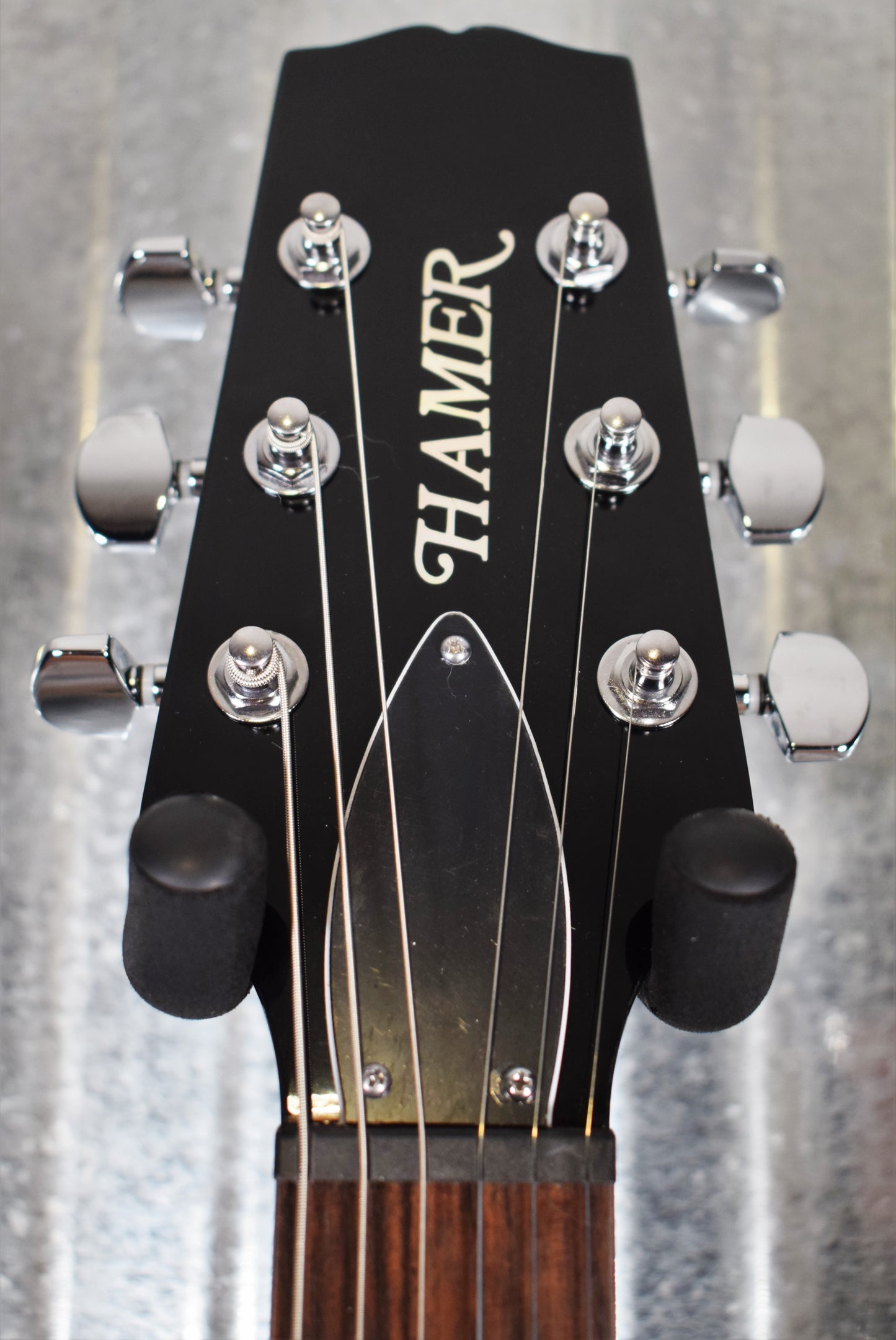 Hamer Archtop Flame Trans Black Double Cut Guitar SATF-TBK #0922 B Stock