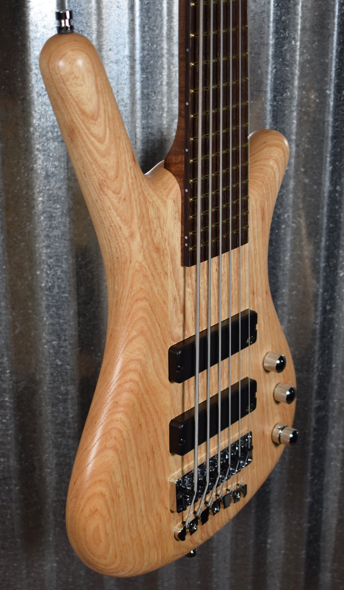 Warwick German Pro Series Corvette 6 String Active Bass Natural Ash & Bag #0121
