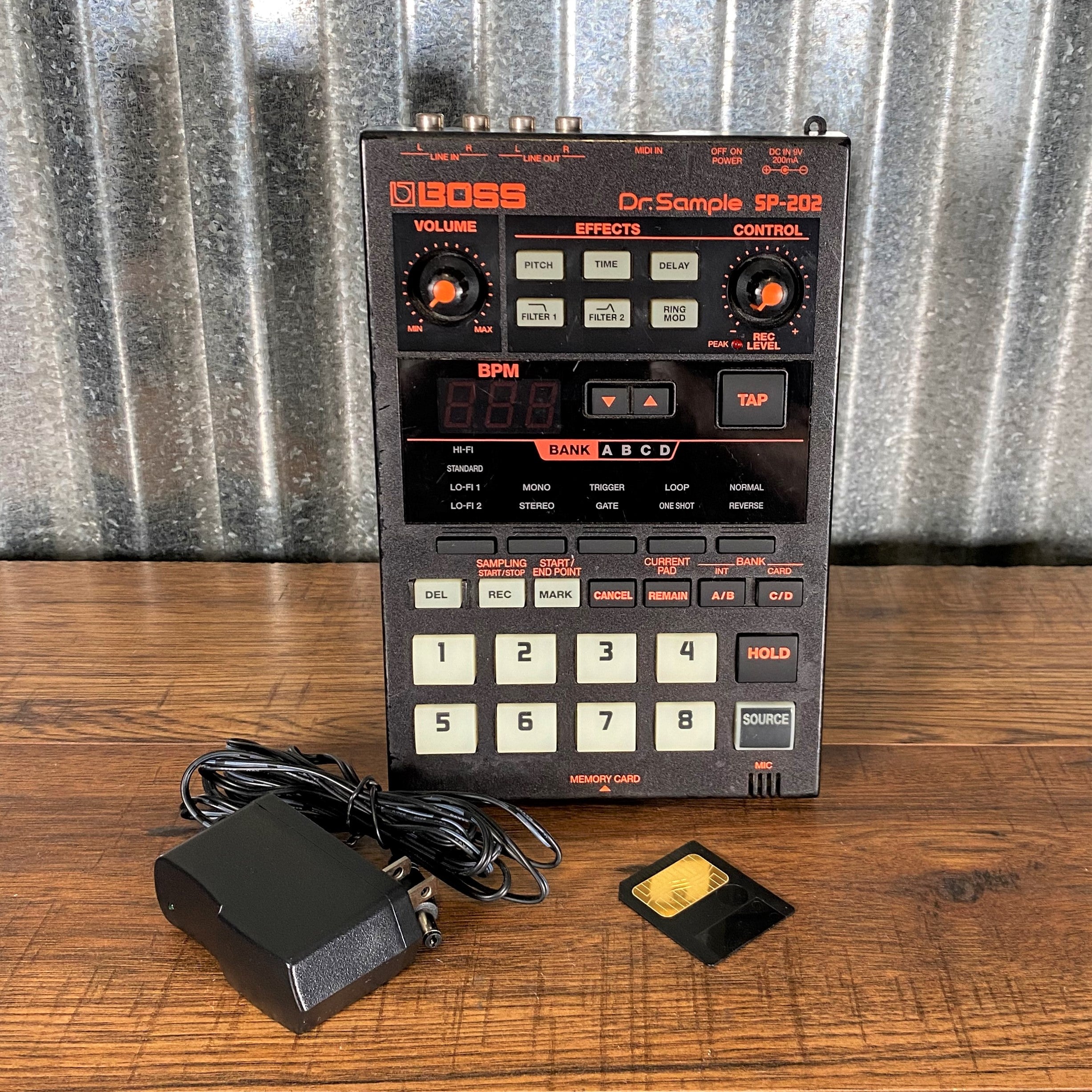 Boss SP-202 Dr Sample Sampler with 4MB Smartmedia Card & Power Supply Used