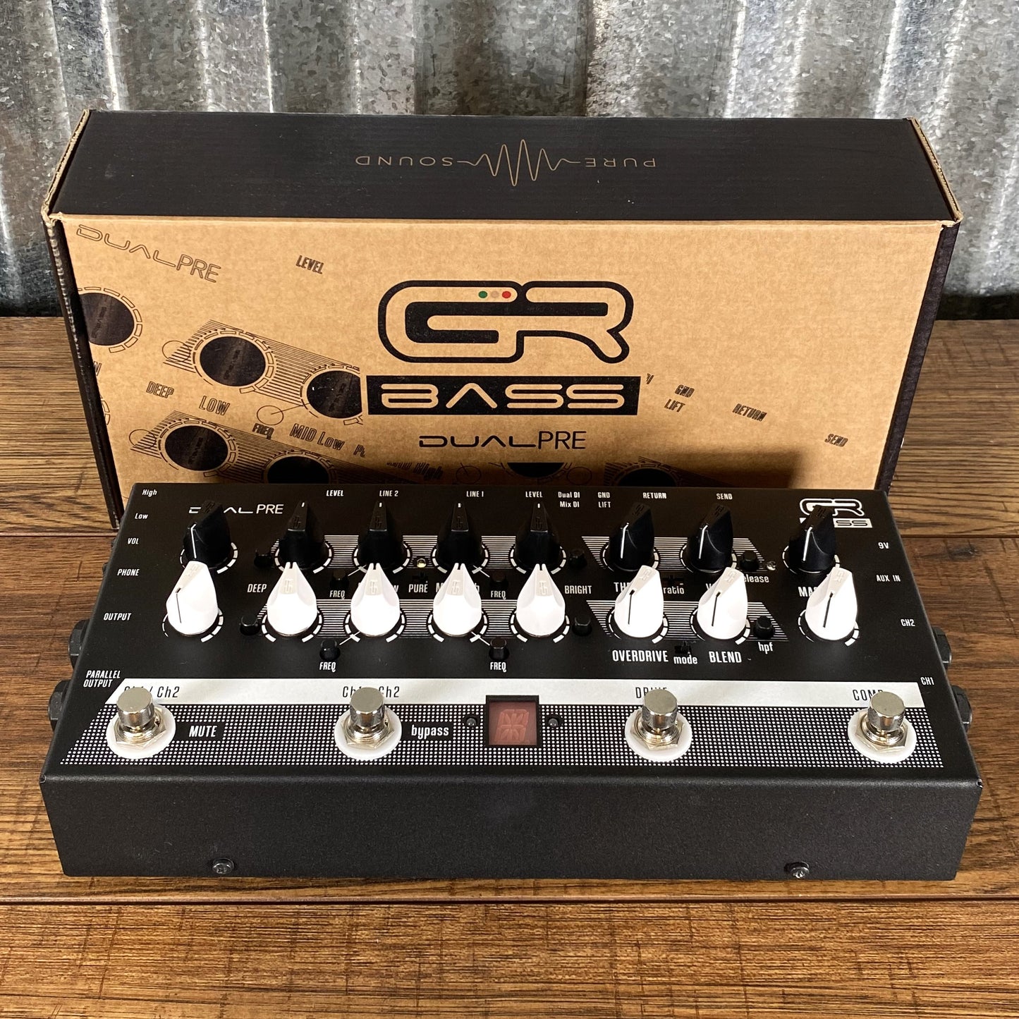 bass preamp pedal with compressor GR Bass DUAL PRE Two Channel Bass Preamp Overdrive Compressor Tuner Effect Pedal
