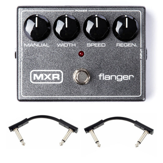 Dunlop MXR M117R Flanger Guitar Effect Pedal & Power Supply + 2 FREE Warwick Patch Cables