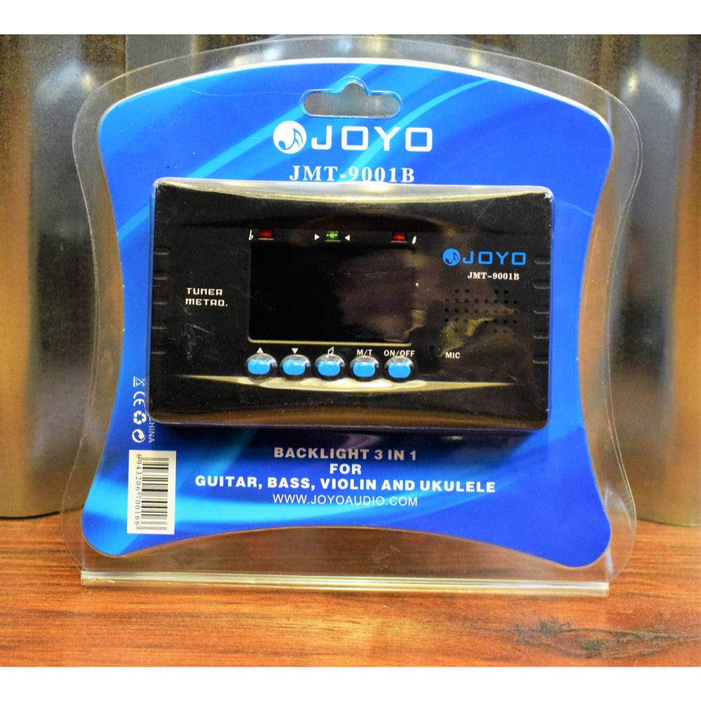 JOYO JMT-9001B Black Backlit 3 in 1 Digital Metronome & String Instrument Chromatic Tuner