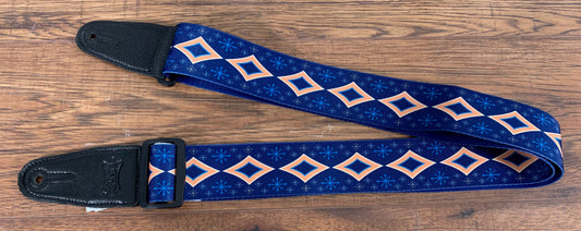 Levy's MP2SLD-004 2" Polyester Sublimation Guitar Strap Diamond Blue Orange