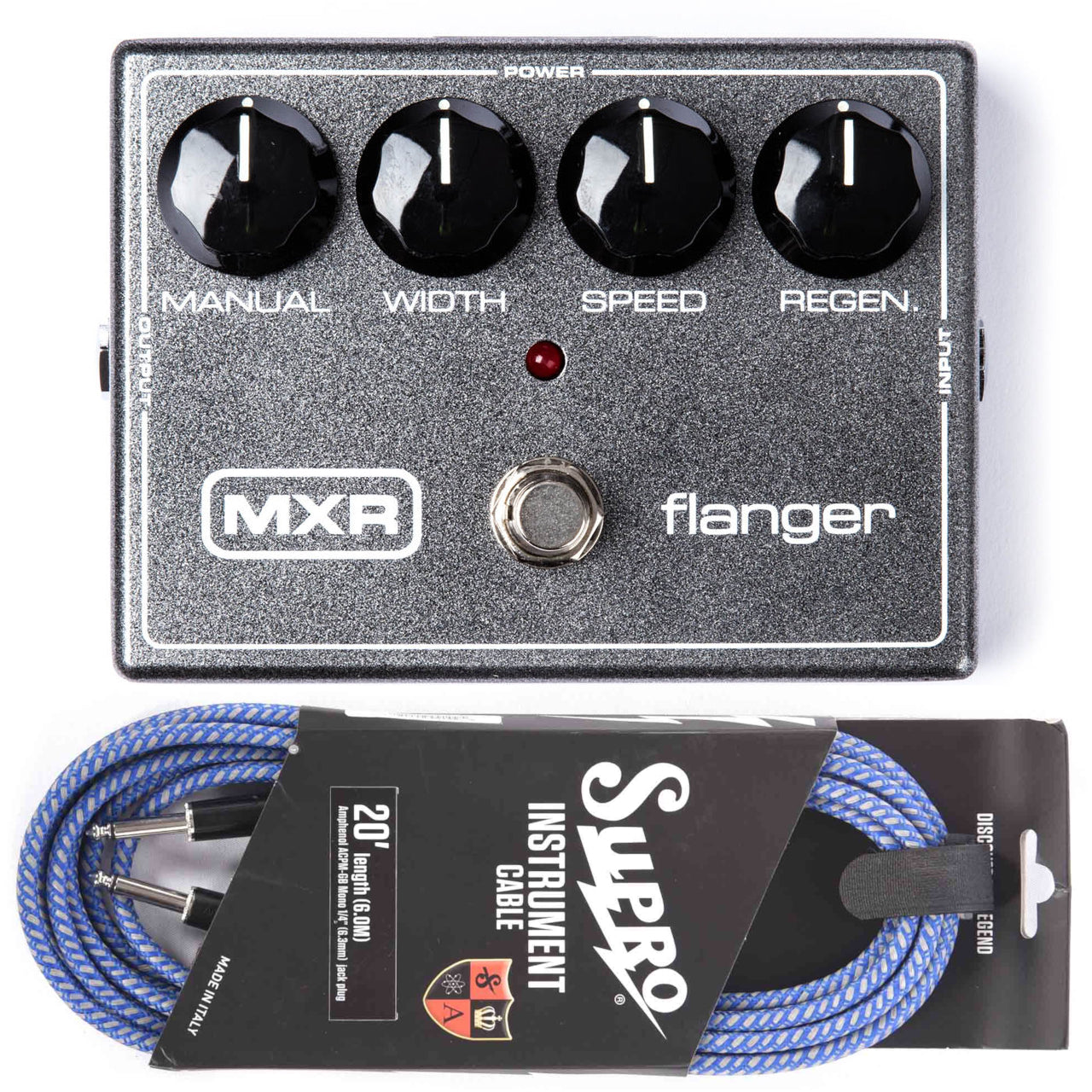 Dunlop MXR M117R Flanger Guitar Effect Pedal & Power Supply + FREE Supro 20' Cable