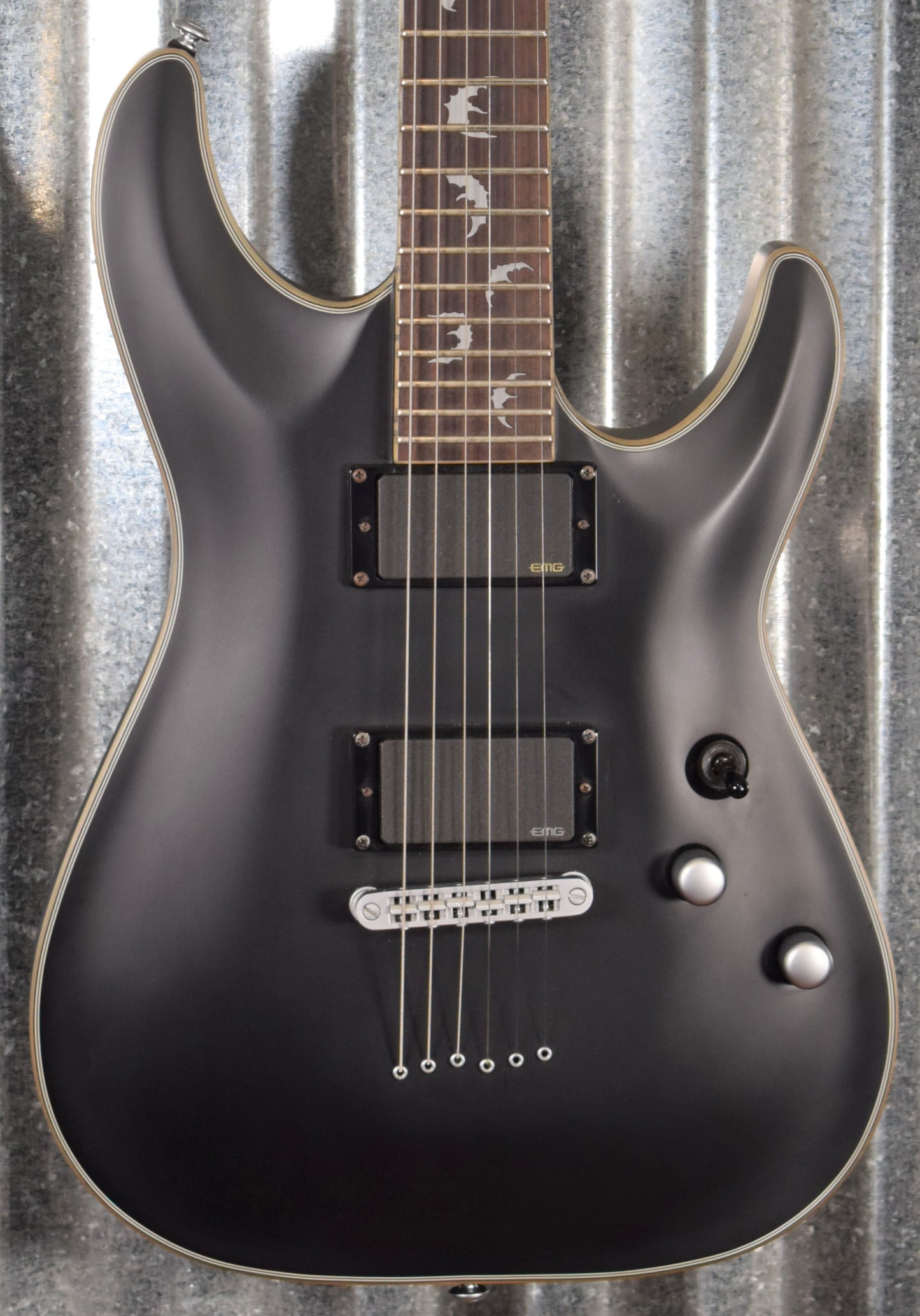 Schecter Diamond Series Damien Platinum-6 Satin Black Guitar #0293 Used