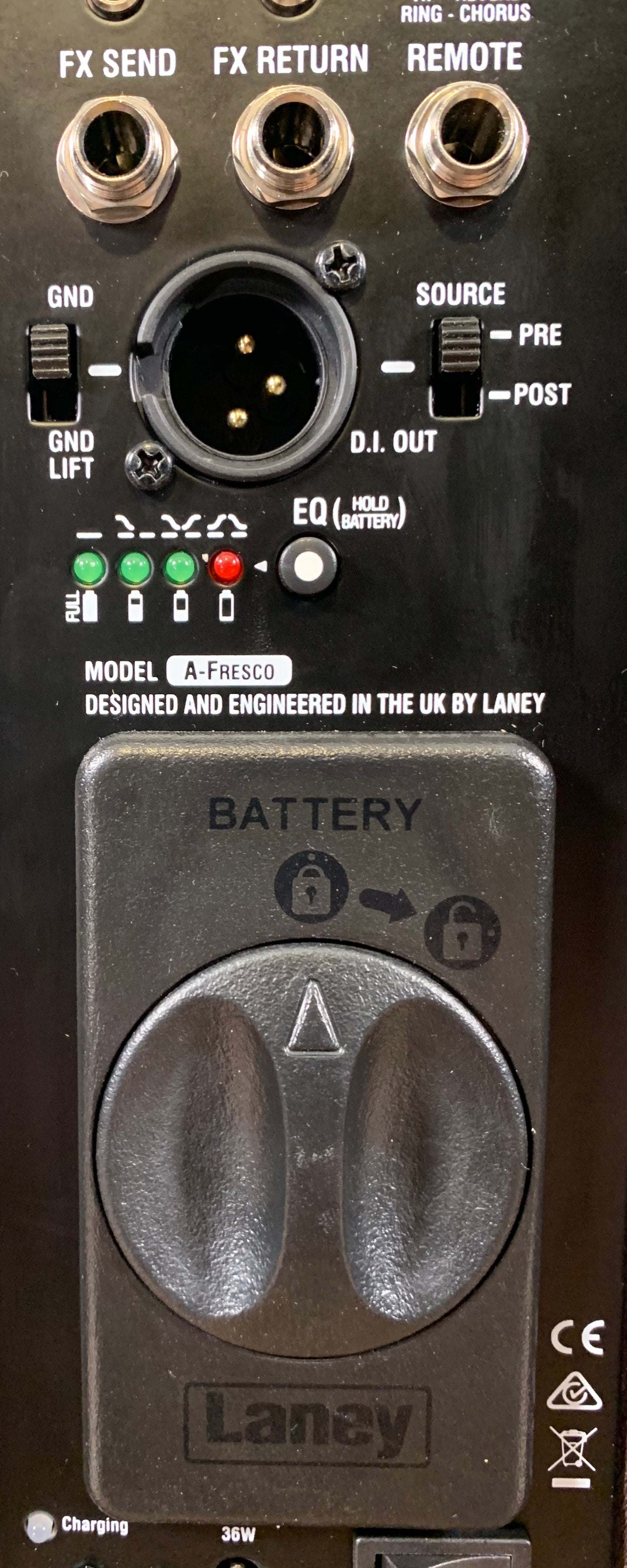 Laney A-Fresco-2 1x8" 60 Watt 2 Channel Battery Powered Portable Vocal & Acoustic Guitar Amplifier
