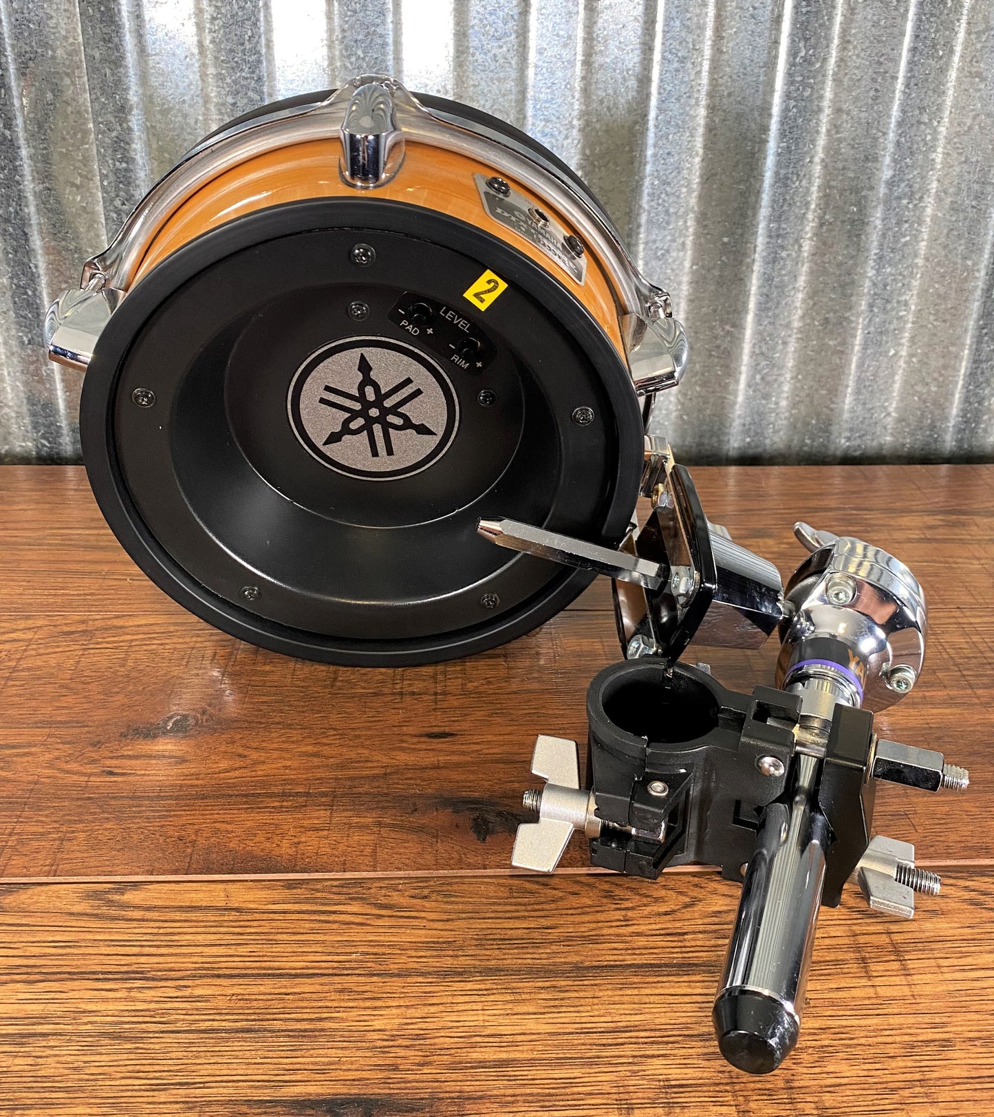 Yamaha DTEXTREME RHP80 8" Electronic Tom Drum Trigger Pad With Birch Wood Shell & Mounting Hardware Used