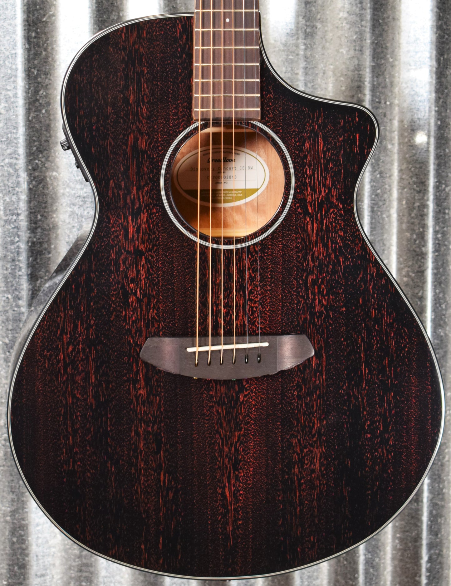 Breedlove Discovery Concert CE Black Widow Mahogany Acoustic Electric Guitar B Stock #3813