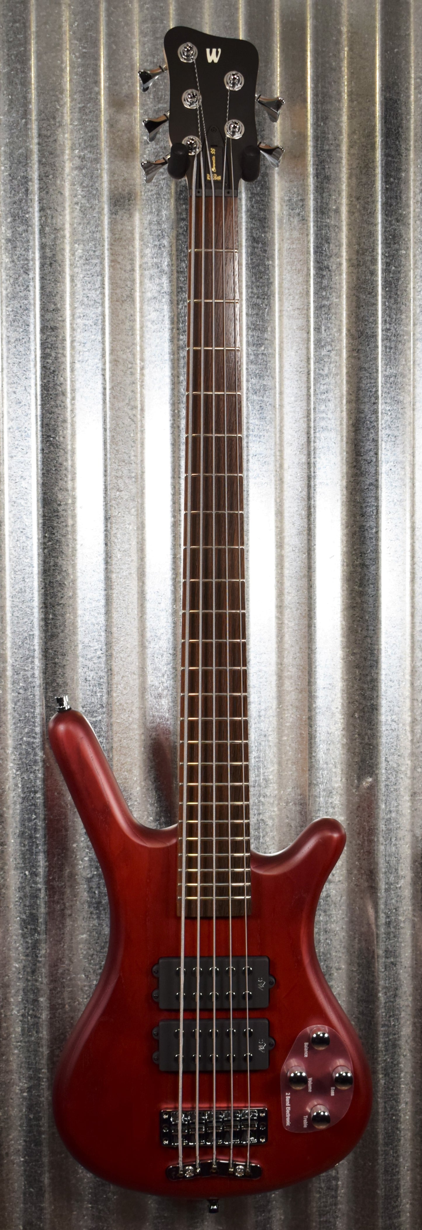 Warwick Rockbass Corvette $$ Double Buck Burgundy 5 String Bass & Bag #0818