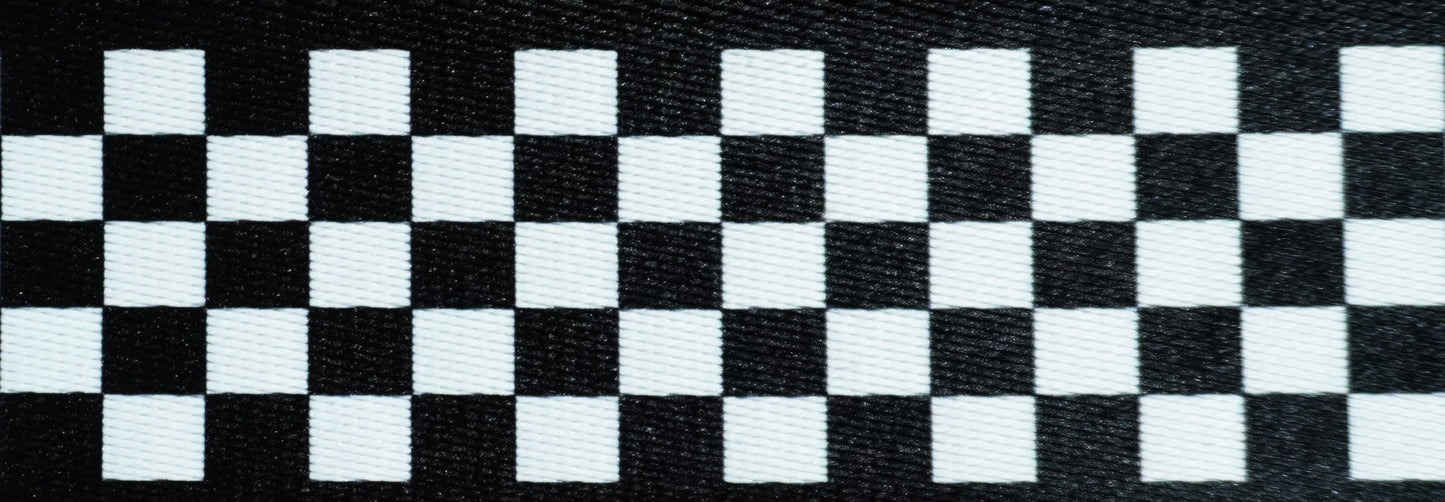 Levy's MPRH-28 Right Height 2" Polyester Guitar Bass Strap with Black & White Checkered Motif