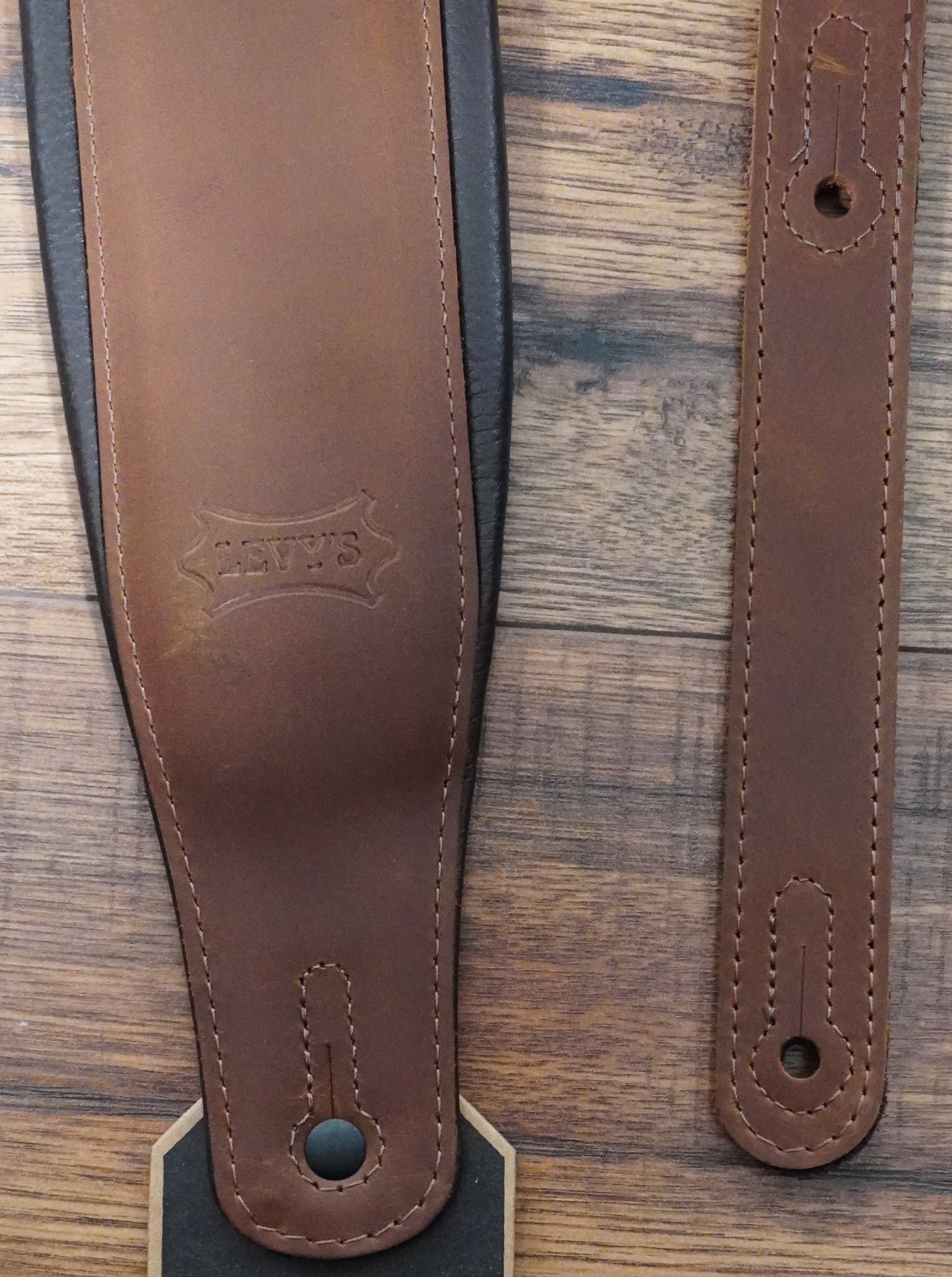 Levy's PM32BH-BRN 3.25” Butter Leather Guitar Bass Strap Brown