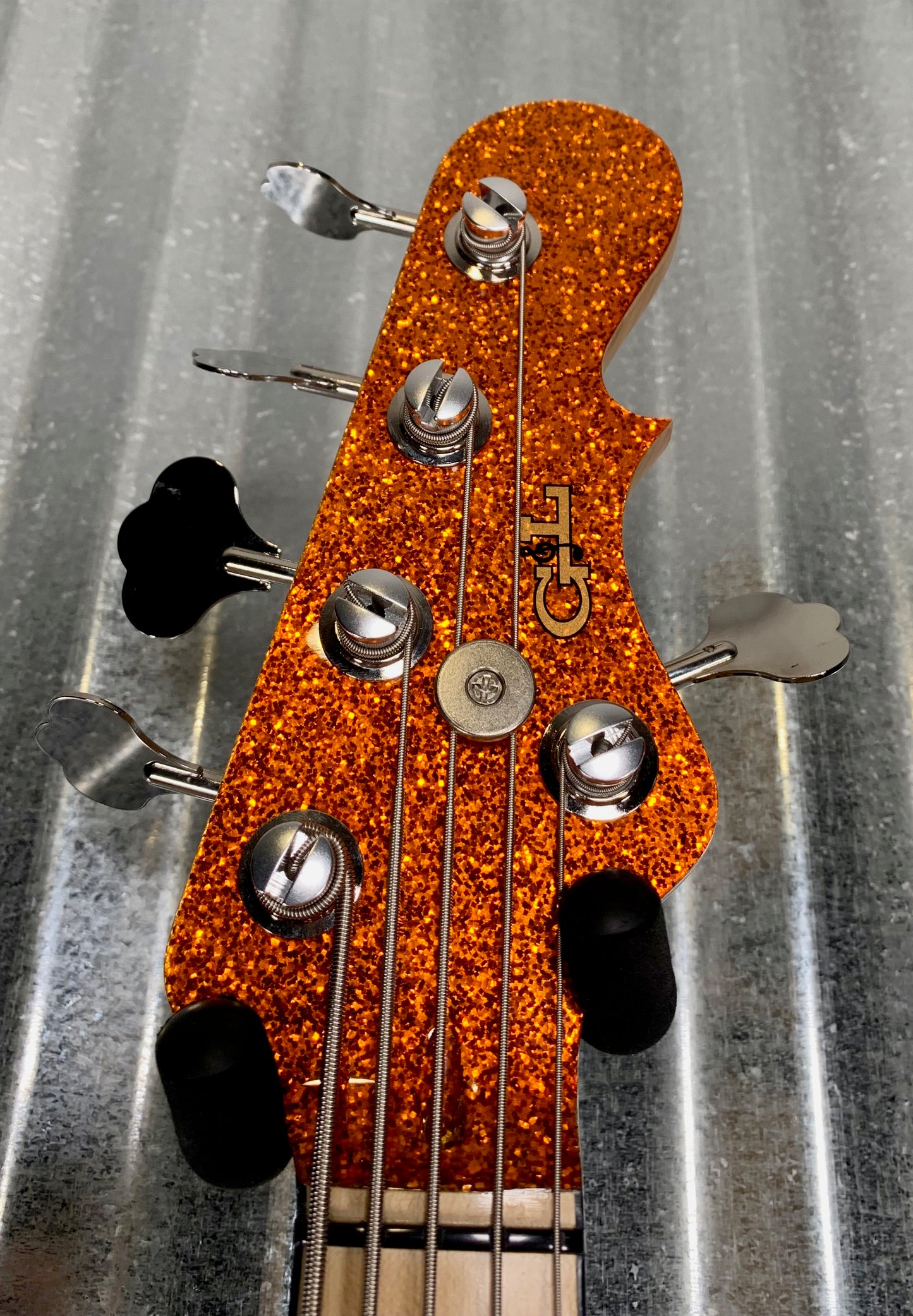 G&L Guitars USA JB5 5 String Jazz Bass JB Orange Metal Flake & Case JB-5 2018 #0033