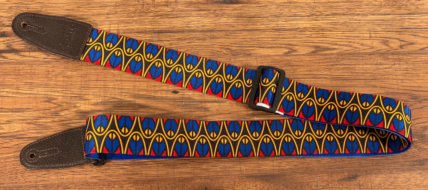 Levy's MP2SLD-001 2" Polyester Sublimation Guitar Strap Blue Red