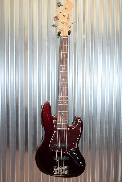 G&L Guitars USA JB-5 5 String Jazz Bass JB Ruby Red Metallic & Case 2017 #8999