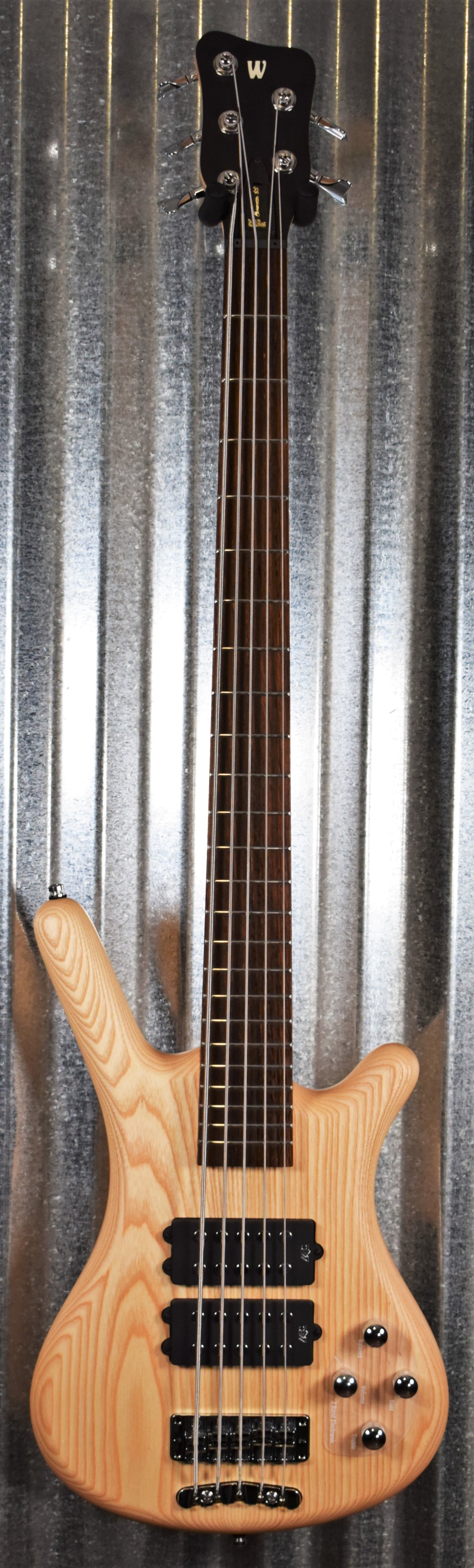 Warwick Rockbass Corvette $$ Double Buck Trans Satin Natural Active 5 String Bass & Bag #7820